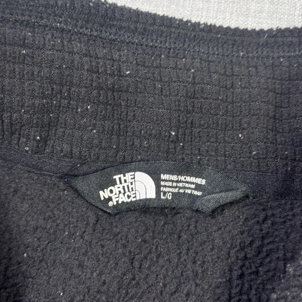 The North Face 1/4 Zip‎ Waffle-Knit Sweatshirt Mens Large Black Pullover Fleece